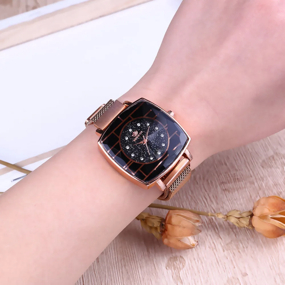 Часы женские кварцевые с сетчатым браслетом из нержавеющей стали | Наручные часы