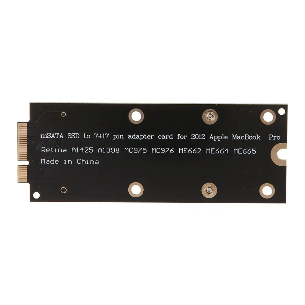 Новый Mini MSATA 7 + 17 Pin mSATA SSD для MACBOOK PRO Retina MC976 A1425 A1398 A1418 A1419 карта адаптера жесткого
