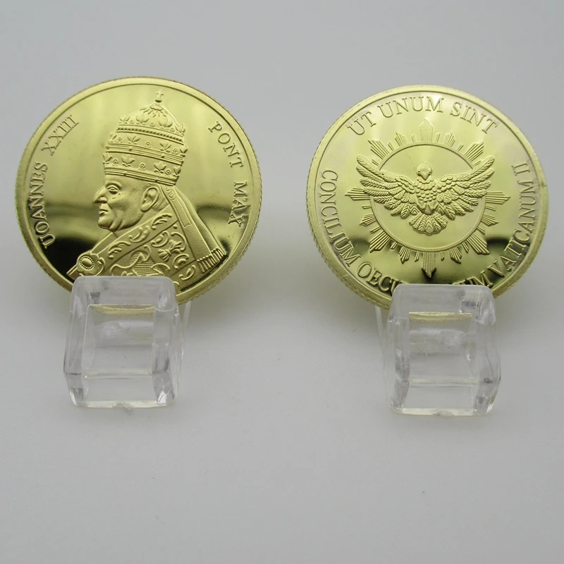 Монета из Германии с золотым покрытием Римский папа Ватикана памятные монеты