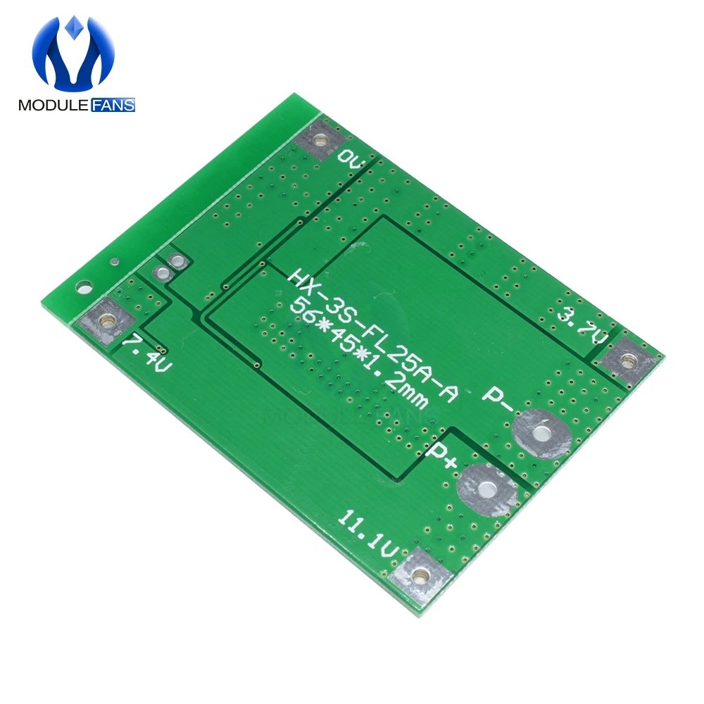 3S 25A литий ионный аккумулятор 18650 BMS PCM плата защиты от короткого замыкания модуль