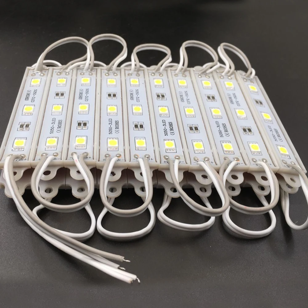20 шт 5050 SMD 3 светодиодный s модуль белый/теплый белый Водонепроницаемый световая