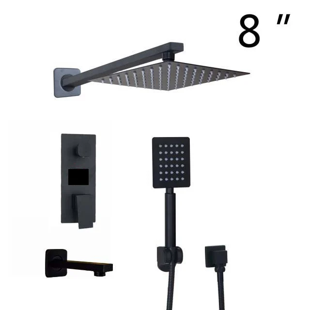 8 inch shower set 1 Monite черный латунь Насадки для душа 2 канальный цифровой Дисплей смесители Ванная комната душевой кран 3-функции цифровой смеситель для душа комплект - Цвет: 8 inch shower set 1