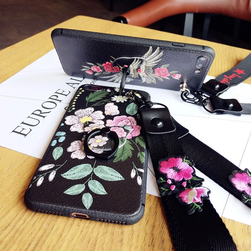 Ретро цветок палец кольцо чехол для iPhone 7 PLUS Винтаж программный телефон 5 дюймов |