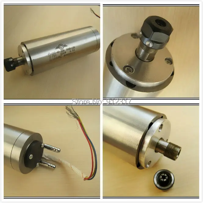 

60000rpm High speed Mini spindle motor 300w for metal cnc 75V ER8 collet water cooled with ceramic bearings