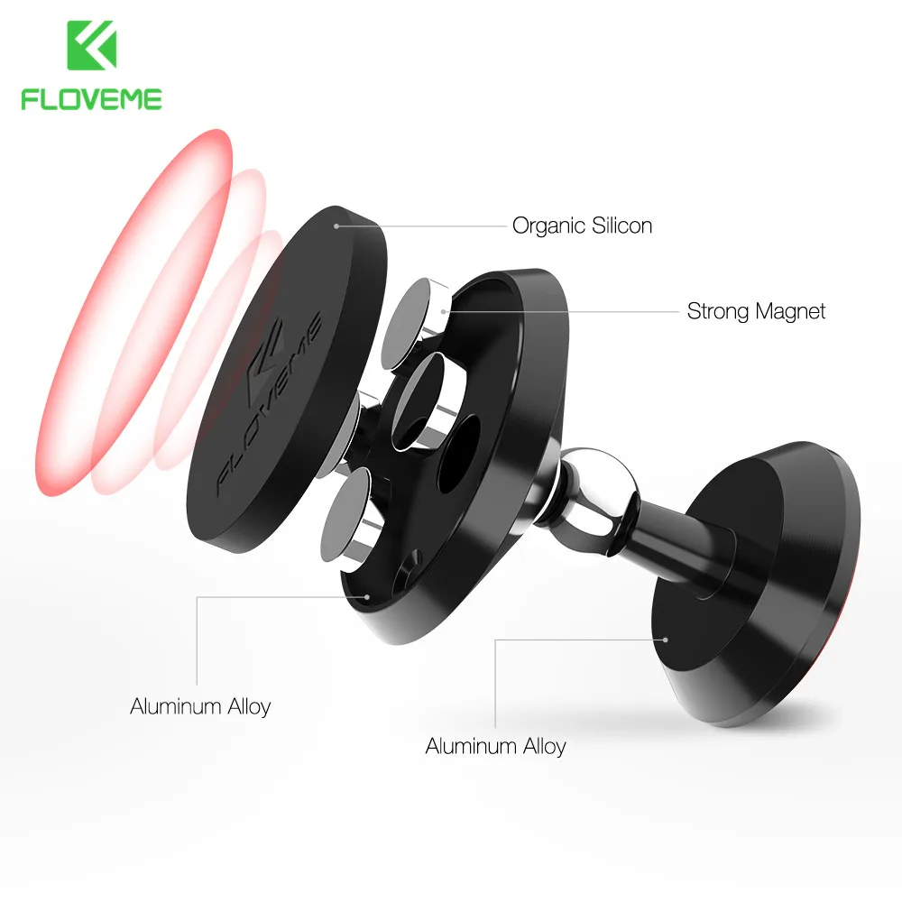 FLOVEME Strong Magnetic Car Phone Holder For Samsung S9 Stand iPhone 6 6s 7 8 Plus 360 Degree Rotation | Мобильные телефоны и