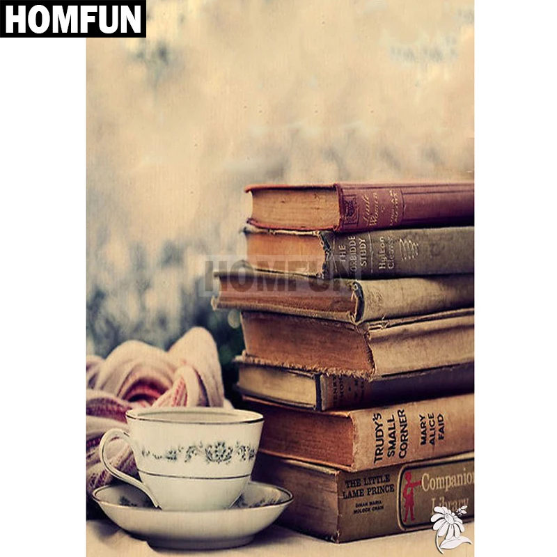 HOMFUN полностью квадратная/круглая дрель 5D DIY Алмазная картина &quotКнига кофе&quot