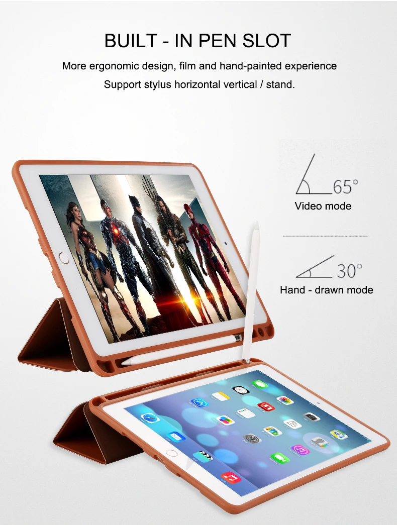 Чехол с держателем для карандашей APPle iPad 9 7 дюйма (2018 новинка) A1893 A1954 умный чехол из