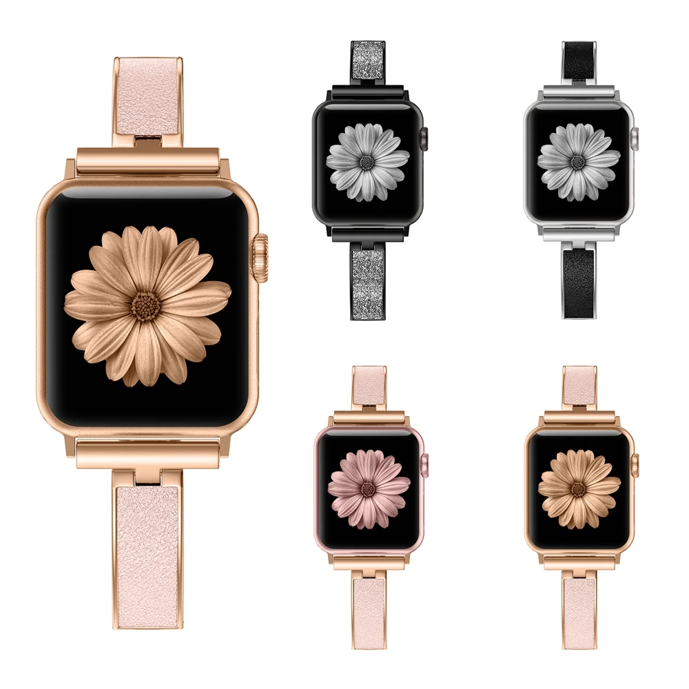 Ремешок металлический женский для Apple Watch Band Series 5 40 мм 44 м звеньевой браслет из