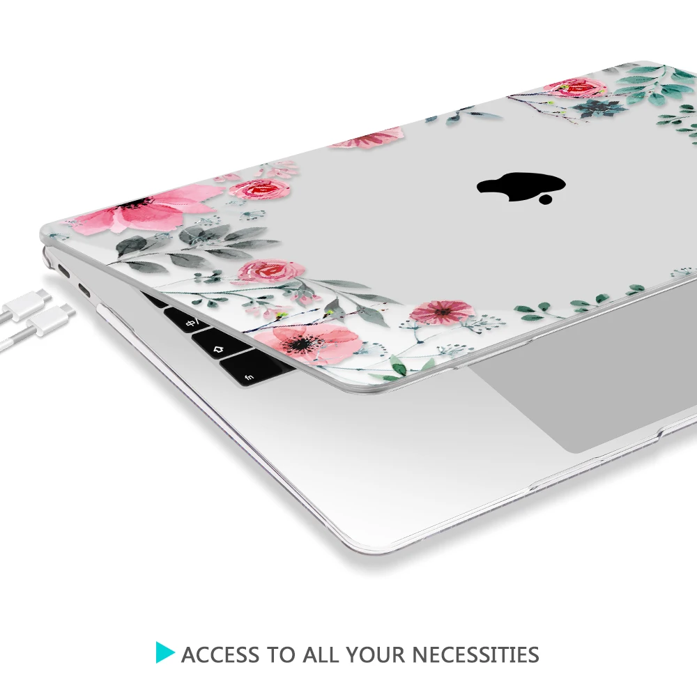 Пластиковый жесткий чехол Redlai с цветочным принтом для MacBook Air Pro Retina 11 12 13 15 16