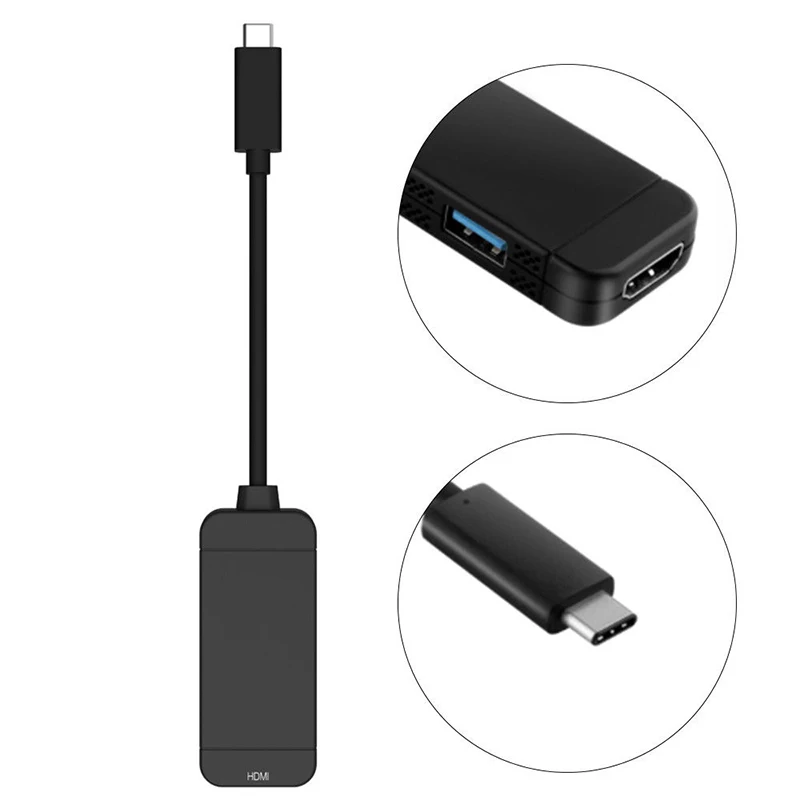 3 в 1 Мини Портативный адаптер USB-C Кабель-адаптер Type-C к HDMI HDTV для зарядки и передачи