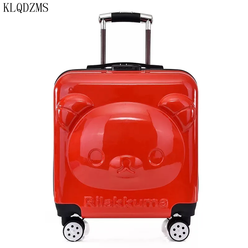 KLQDZMS мультяшный Мишка 20 дюймов ABS + PC багаж для катания на колесах детский