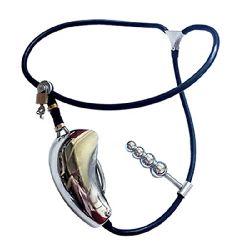 Мужской невидимый пояс верности из нержавеющей стали с анальной пробкой клетка