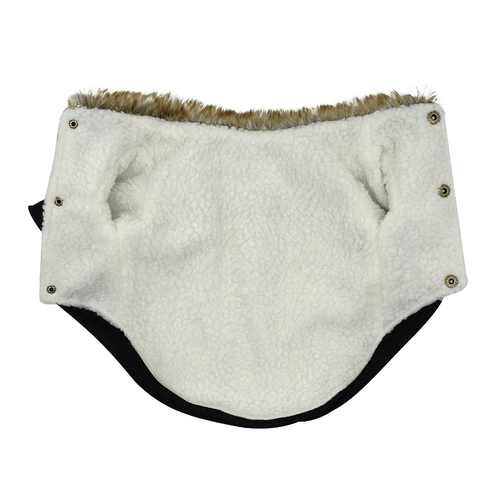 Водонепроницаемая куртка из искусственной кожи для собак меховой ошейник