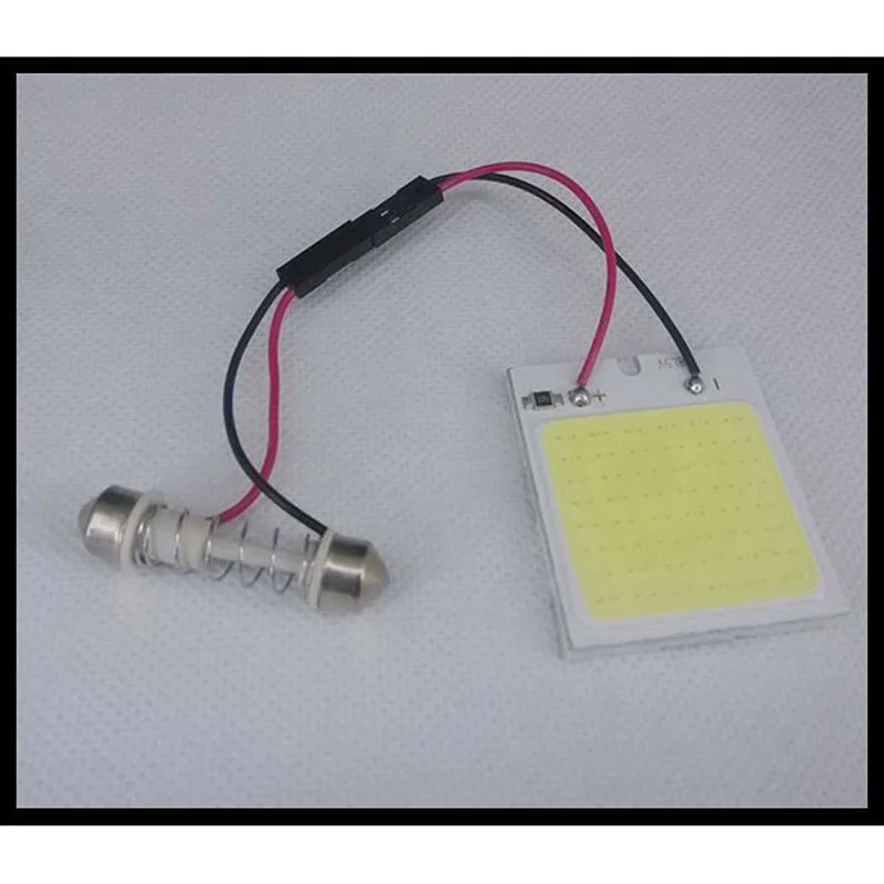 10 шт./лот 12V 6ВТ 48SMD COB светодиодный салона Купол Панель T10 гирлянда светильник