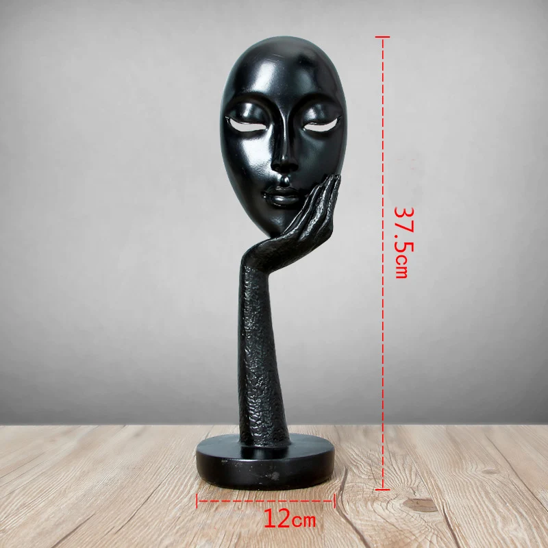 Thinker Black Креативный дизайн Европейский абстрактный портрет персонажа Ретро офисные фигурки имитируют антикварный Декор миниатюрные домашние украшения подарки - Цвет: Thinker Black