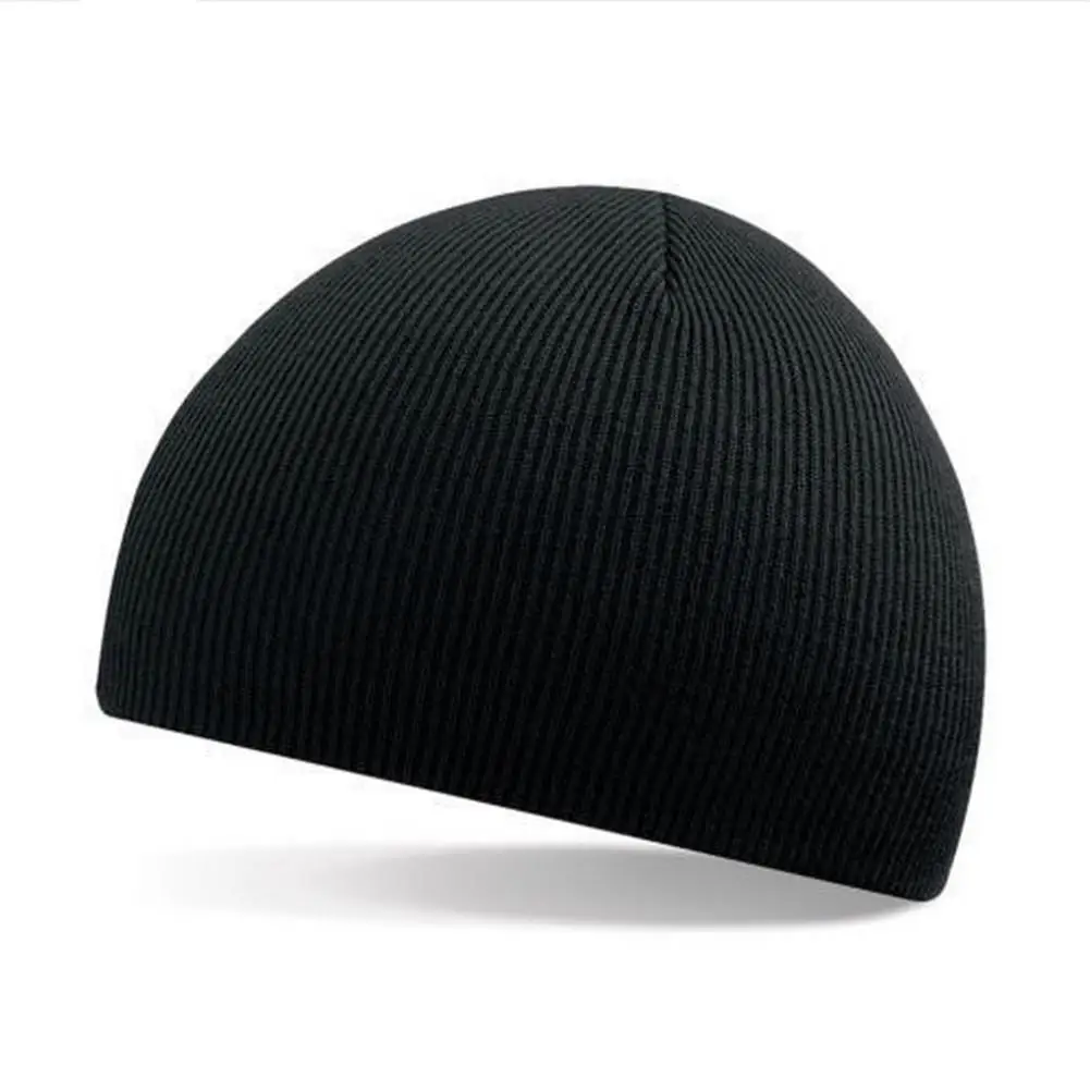 Black Осенне-зимний однотонный короткий пуловер Striola Skullies Beanies, модная повседневная Лыжная шапка для мужчин и женщин, теплая вязаная шерстяная шапка - Цвет: Black