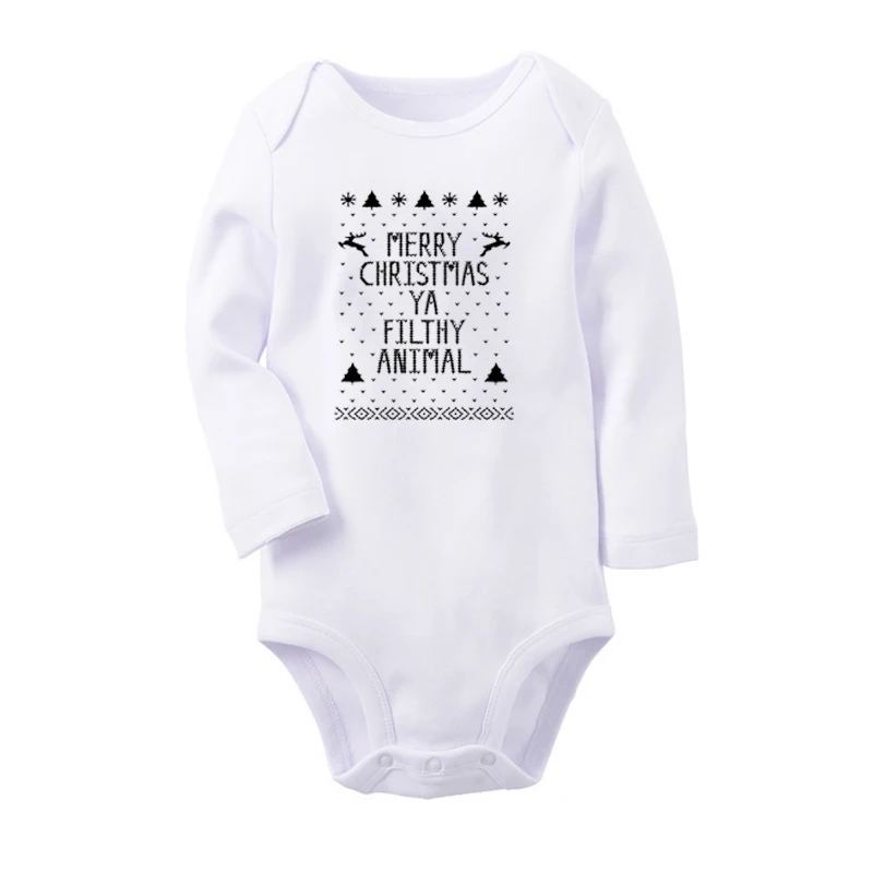 Рождественский наряд для новорожденных мальчиков и девочек комбинезон с длинным