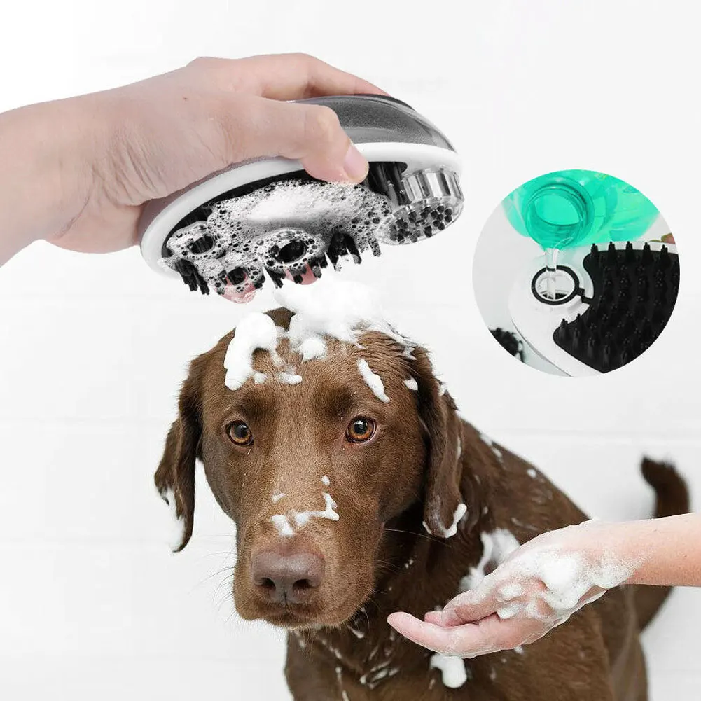 Короткие волосы для собак шампунь диспенсер уход мягкая щетка купания домашних