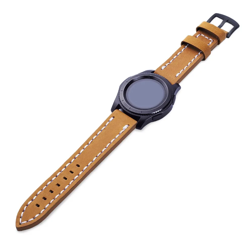 Laforuta gear S3 Frontier ремешок для samsung Galaxy Watch 46 мм S 3 Slassic 22 мм кожаный браслет на запястье Ретро винтажный ремень