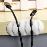 dehyaton cable winder flexible silicone usb cable organizer wire cord management cable clip holder for mouse headphone earphone