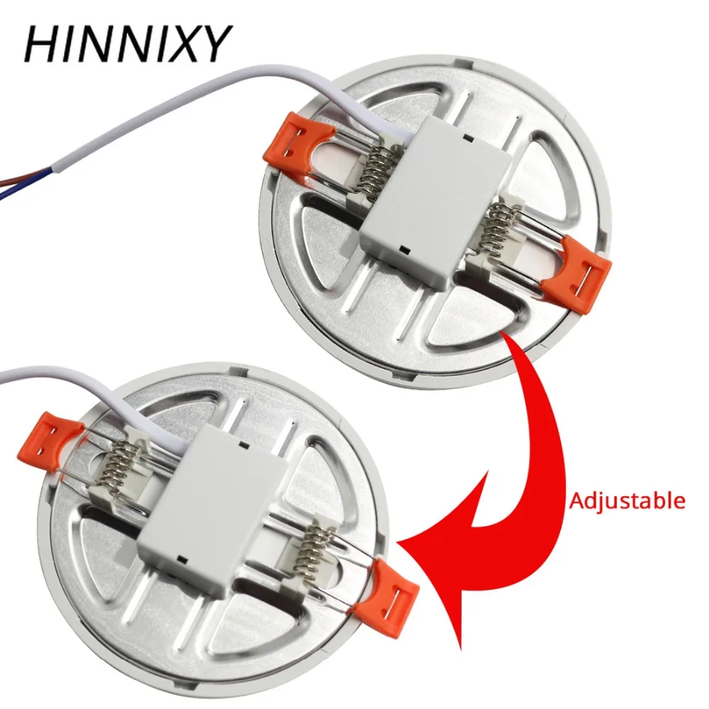 Hinnixy LED SMD светильники без водителя пружинный зажим подвижная панель свет 100 в 240 6