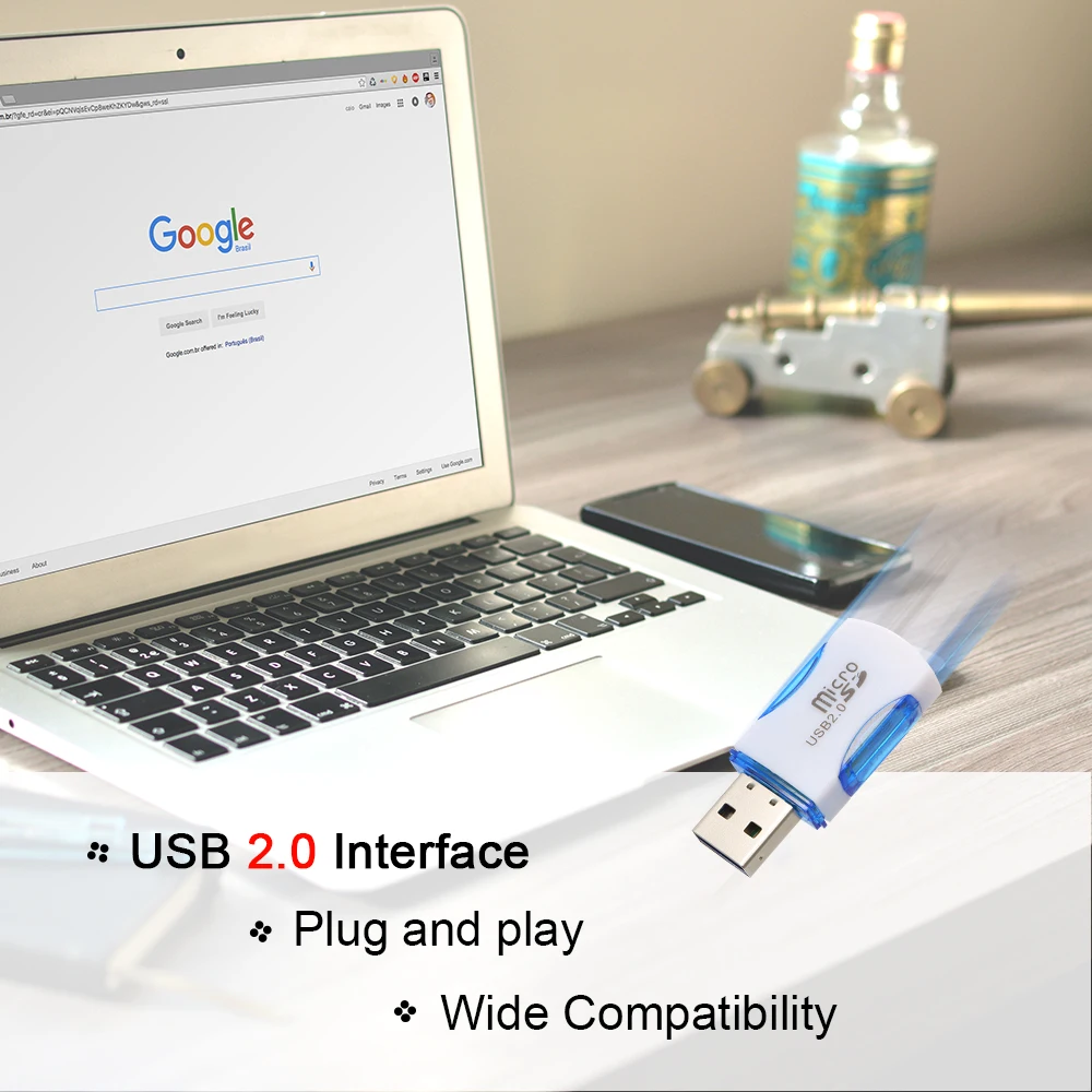 Кардридер USB 2 0 устройство для считывания карт Мини Портативный TF кардридер с