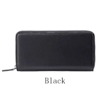 Black Xiaomi 90 забавный мужской деловой кошелек, держатель для карт, кошелек, классический длинный кошелек, Воловья кожа, черная молния, не царапается, высокое качество - Цвет: Black