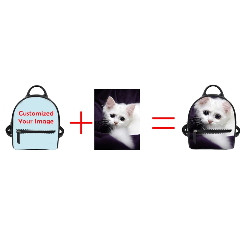 Женский рюкзак с принтом на заказ из ПУ кожи | Багаж и сумки