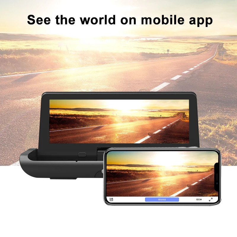 YANTU 4G Автомобильная камера GPS 8 &quotAndroid 5 1 Автомобильные видеорегистраторы WIFI 1080P
