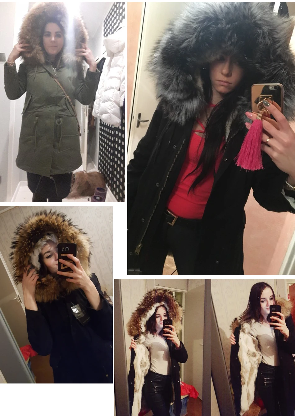 Женская теплая парка на кроличьем меху, длинная толстая парка, теплая, с воротником и капюшоном из меха енота, новинка зимнего сезона