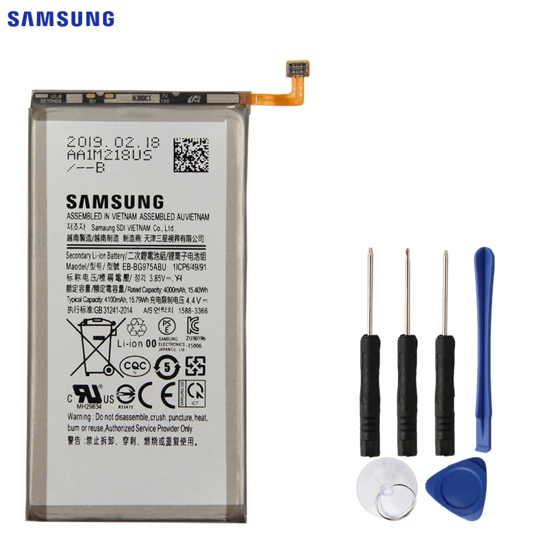 Оригинальный запасной аккумулятор SAMSUNG EB BG975ABU для Samsung Galaxy S10 + Plus SM G9750 Аутентичные