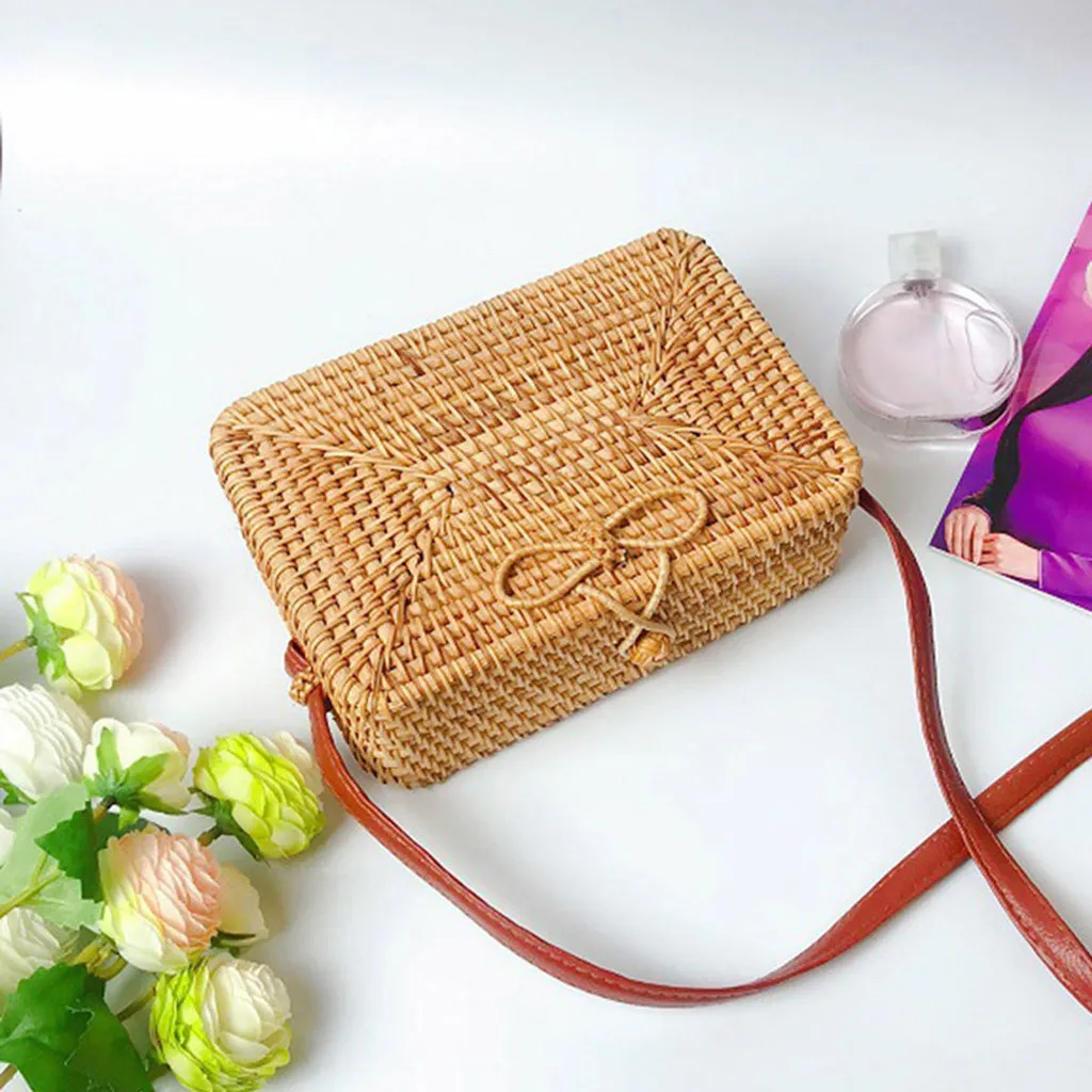 Сумка OCARDIAN Женская соломенная сумка из ротанга Пляжная богемная плетеная с