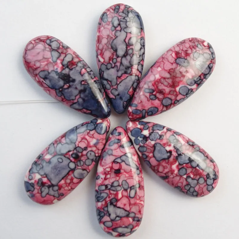 (Min. order $10 микс) Бесплатная доставка Оптовых 4 шт. Красный Дождь Цветов Камень Teardrop