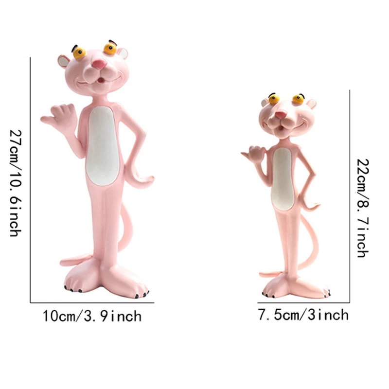 Nordic Resin Pink Panther Figurine Creative Livingroom Office Desktop Cabinet Cartoon Ornament Decoration Display Miniature Prop | Дом и сад