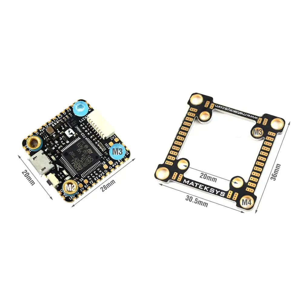 Matek System F722-Mini Контроллер полета OSD Dual Gyro/Acc 32M Flash 5 V/2A BEC для радиоуправляемого дрона