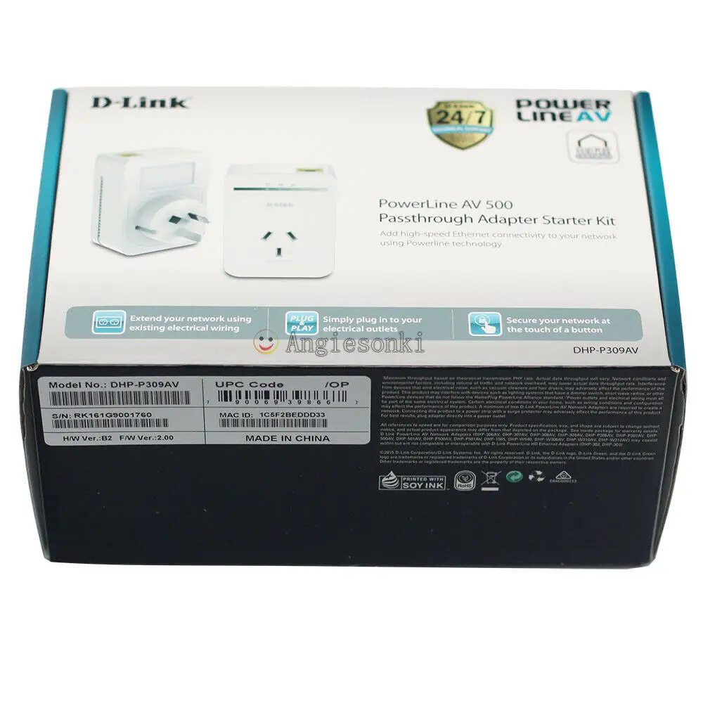 Адаптер прохода POWERLINE AV500 сетевой стартовый набор DLINK с функцией подключения к
