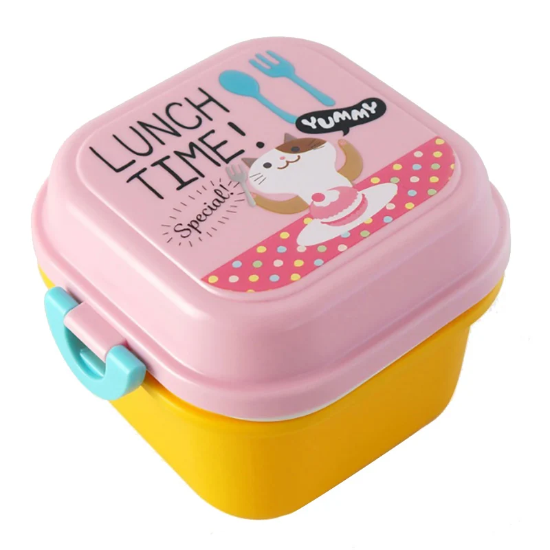 Розовый MICCK Bento Box для детей милый мультяшный Ланч-бокс экологичный портативный контейнер для еды школьный контейнер для пикника фруктовая коробка для закусок Сюрприз подарок - Цвет: Розовый