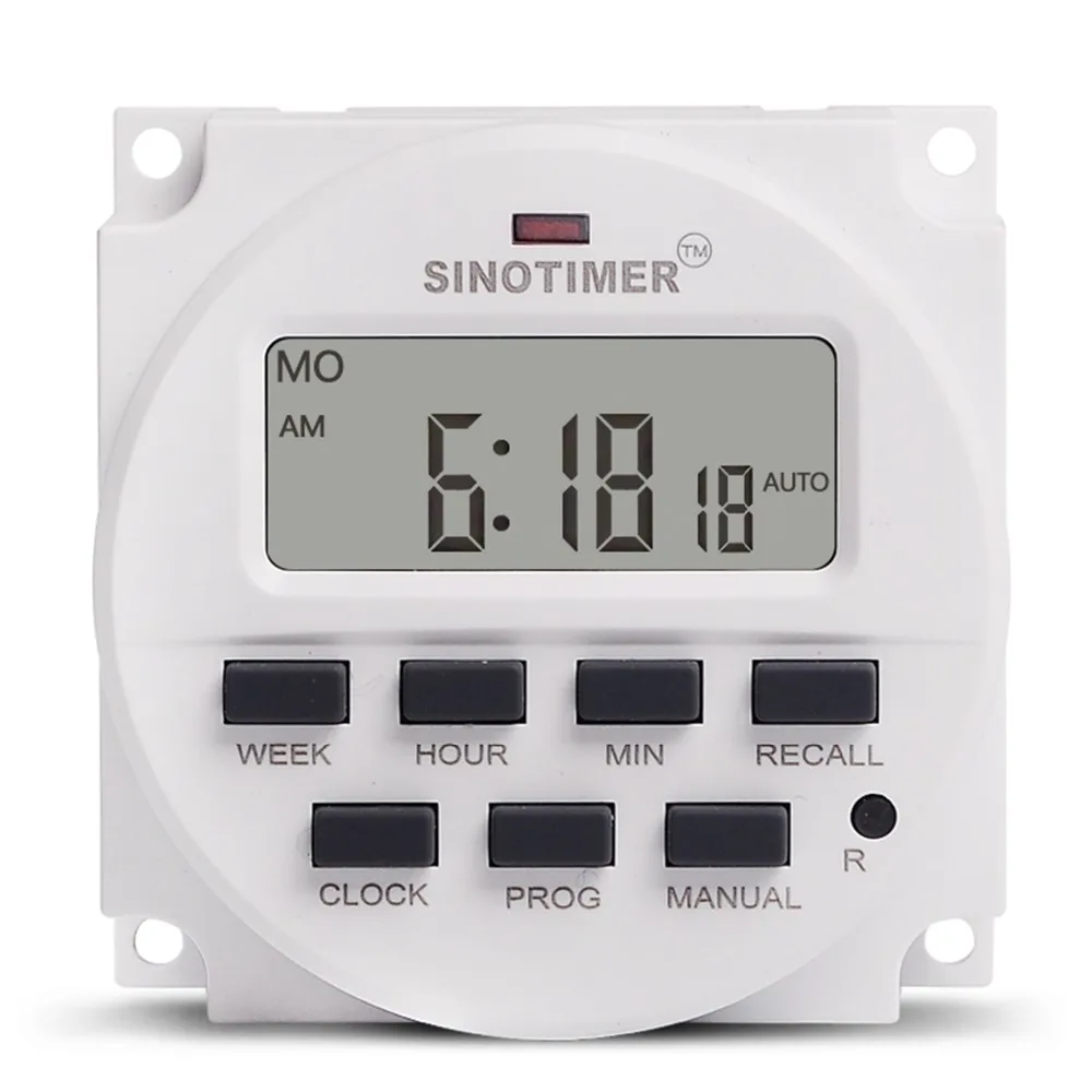 SINOTIMER, TM618N-2, 220 В, ЖК-цифровой программируемый таймер переменного тока с UL, реле внутри с функцией обратного отсчета времени