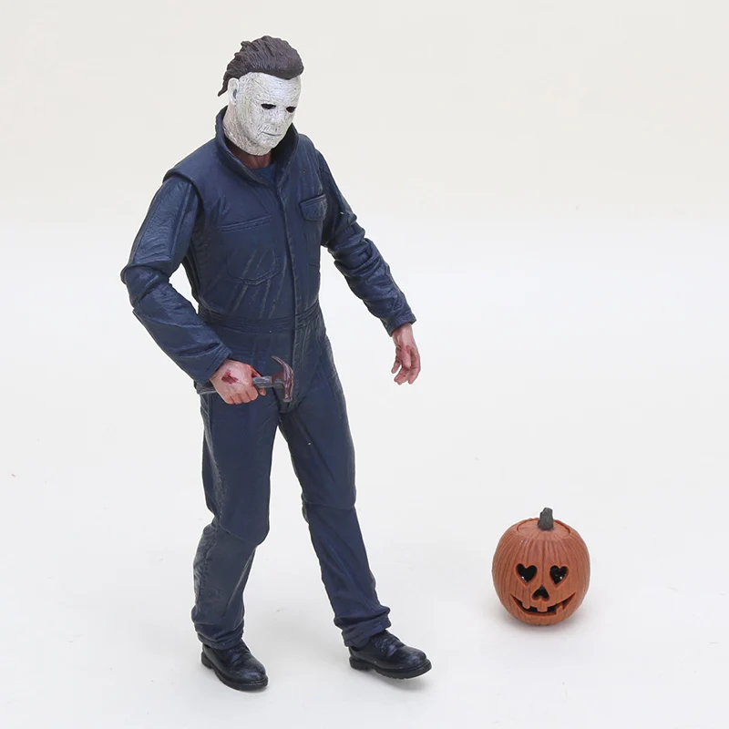 NECA Хэллоуин Ultimate Майкл Майерс фигурки BJD модель игрушечные лошадки со светодиодный подсветкой тыквы 18 см