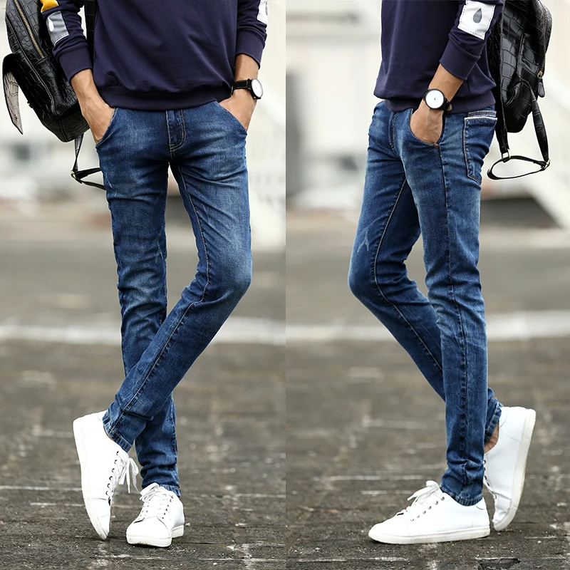 2015 wave of men cultivating new winter men's fashion denim pants feet Korean tidal stretch explosion models size 28-36 | Мужская