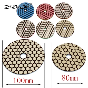 Шлифовальный диск ZtDpLsd, полировальный диск 80 мм, 100 мм, с алмазной влажной гибкой подушкой, мрамор, камень, керамическая плитка, отделка стекла, 1 шт.