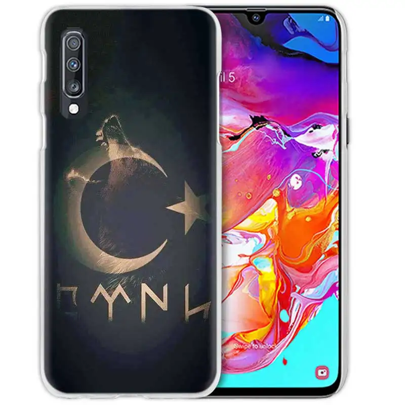 06 Турция чехол с флагом для samsung Galaxy A50 A70 A20e A40 A30 A20 A10 A8 A6 плюс A9 A7 Прозрачный жесткий чехол для телефона с изображением волка Coque Капа - Цвет: 06