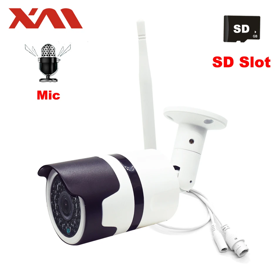 HD IP Камера wi-fi-камера для использования на улице с звук, микрофон 1,0 МП SD слот безопасности Камера 720 P проектор для домашнего видеонаблюдения IP Cam P2P