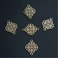 8pcs gold plated chinese knot charm connectors retro necklace earrings pendant diy metal jewelry handicraft making 2115mm a1319