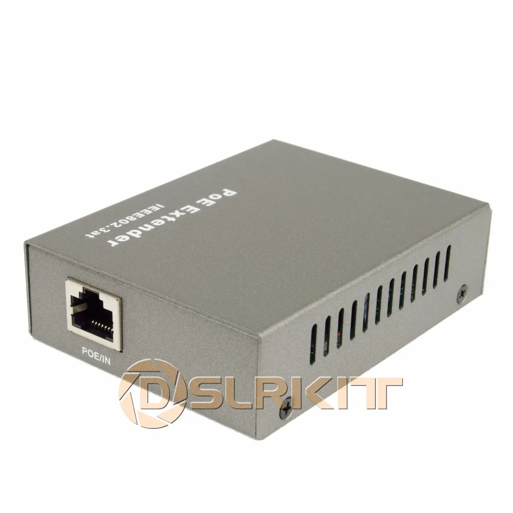 DSLRKIT Gigabit PoE удлинитель 100-400 метров 802.3at Power over Ethernet повторитель 1000 Мбит/с