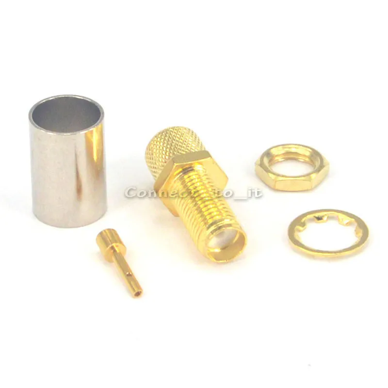 SMA Female Jack Goldplated Straight Adapter Connector Bulkhead Crimp for RG6 Cable | Обустройство дома