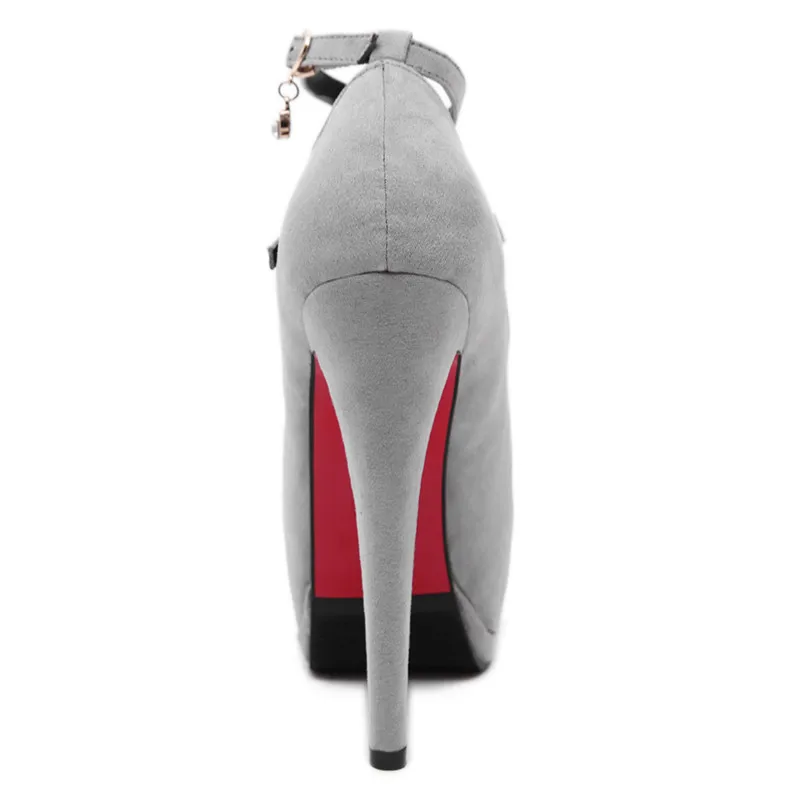 Женские сандалии на очень высоком каблуке 15 5 см черные серые туфли лодочки