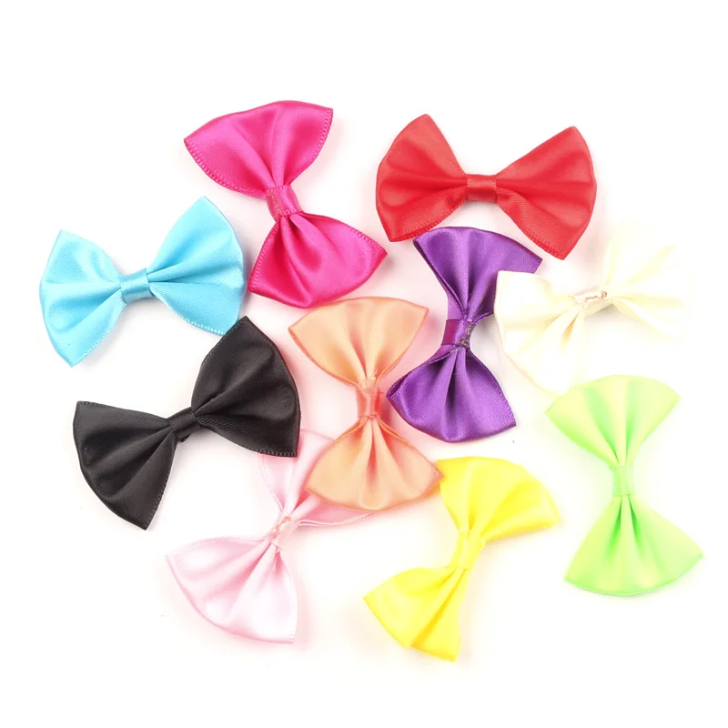 30pcs Mixed Satin Ribbon Bowknot Hair Clips Applique DIY Craft Grosgrain Scrapbooking Wedding Decoration 3.5x2.2cm - купить по