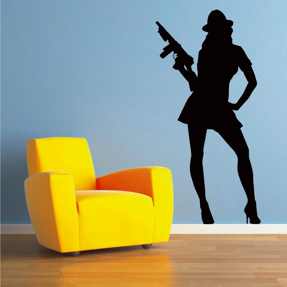 Сексуальный Гангстер DAMEN Moll позирует винил wandkunstaufkleber Zimmer Aufkleber|vinyl wall decal sticker|vinyl