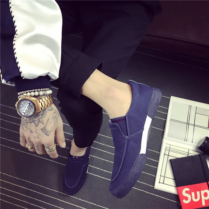 2017 Осень-кожа Повседневная Обувь Холст Мужская Резиновая Дышащая Сыщик Дизайнер